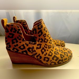Kallie Leopard Suede Wedge Boots